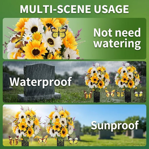 LELEE weather-resistant materials protect the grave display from the elements.