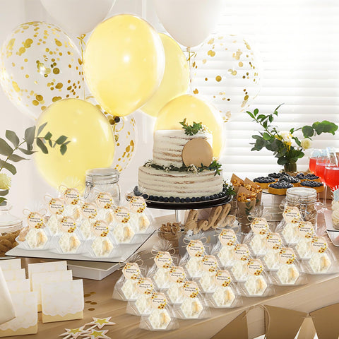 Leelosp gift bags with soaps for bee-themed favors