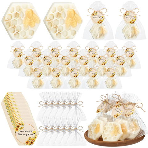 Leelosp honeybee soap shapes as a bee-themed baby shower keepsake