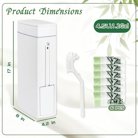 Leemeexaa slim bathroom trash fits narrow gaps to maximize space.