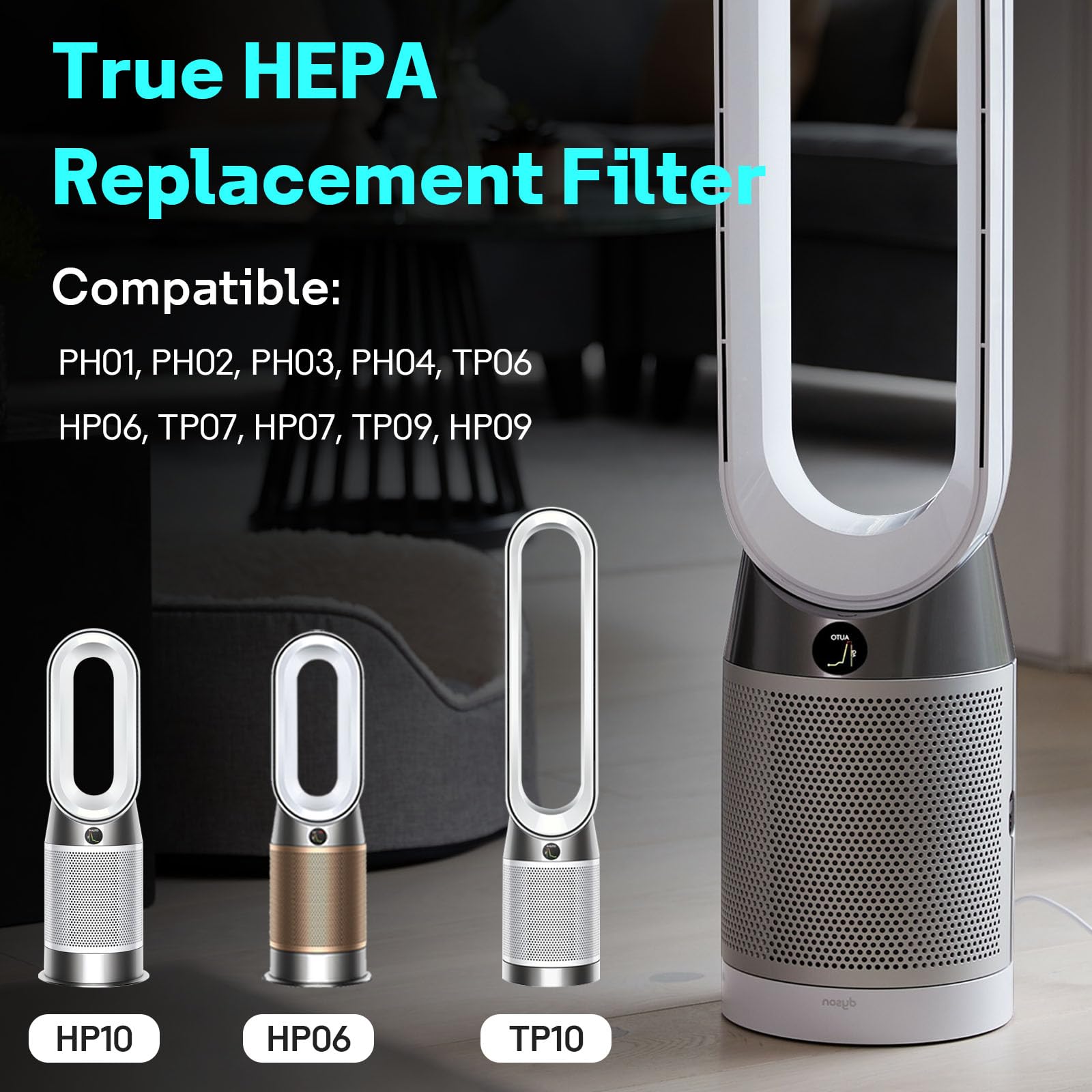Leemone 2-in-1 filter compatibility list highlights Dyson models at a glance.