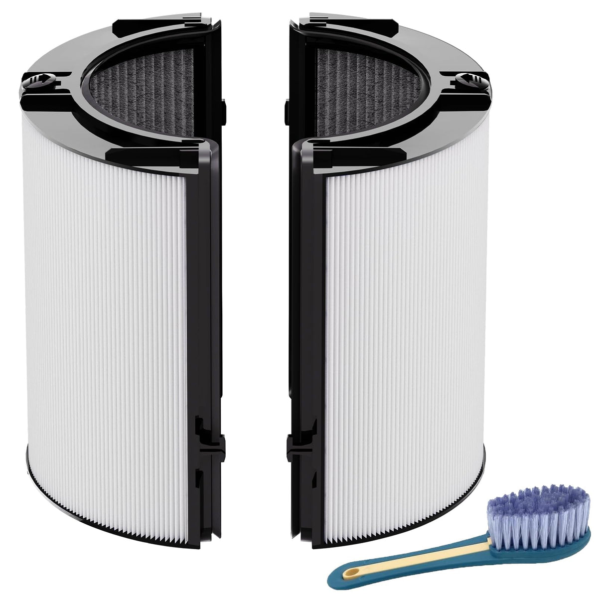 Leemone 360° combi filter front view shows the 2-in-1 HEPA and carbon design for Dyson units.
