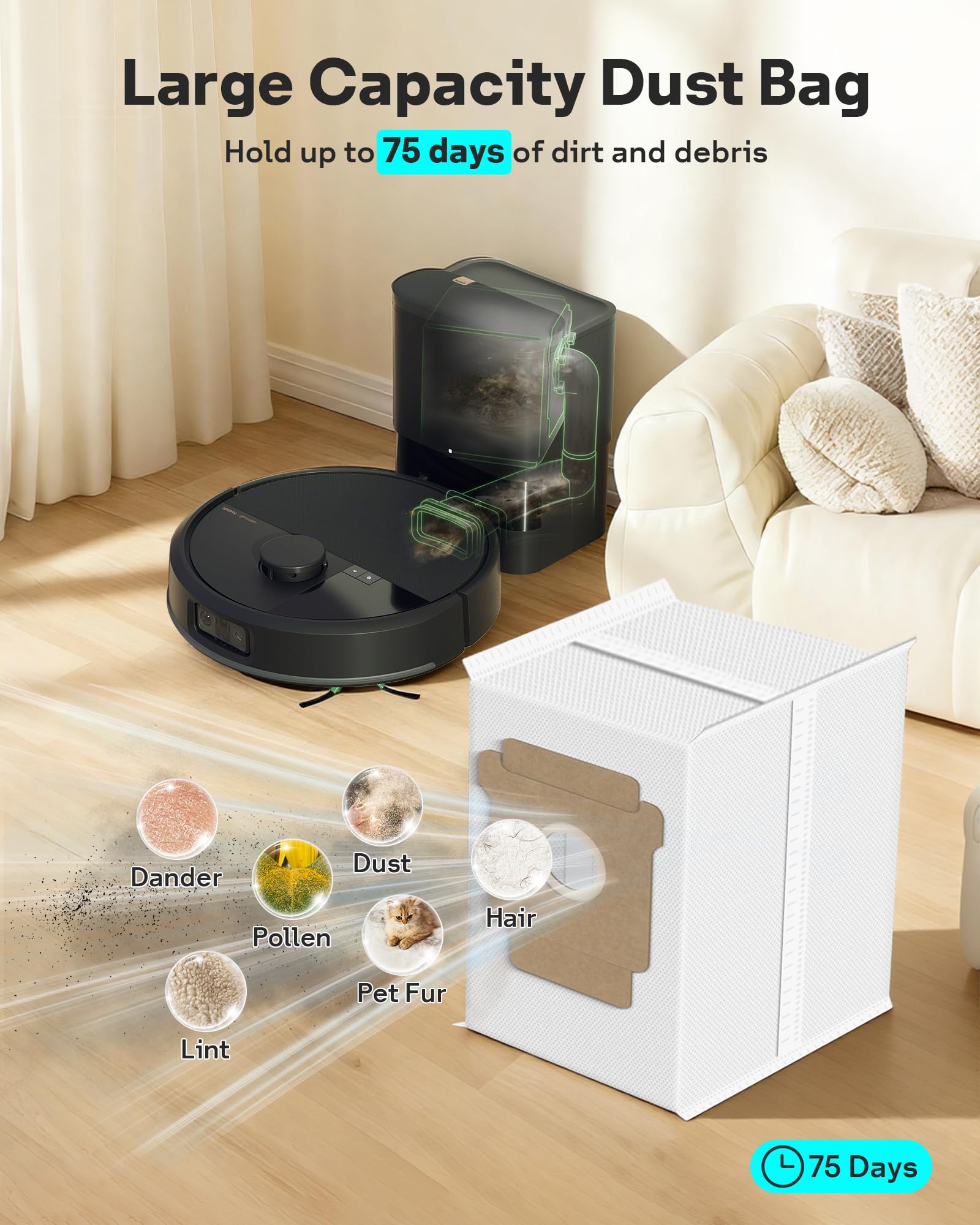 Leemone Roomba 504 dust bags prevent leaks with larger capacity