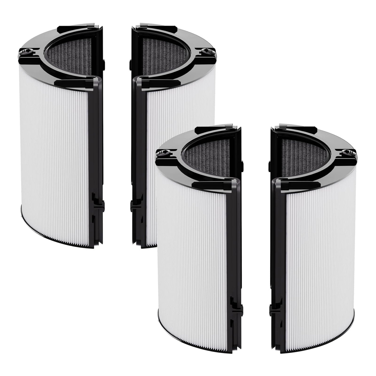 Leemone True HEPA+Carbon 2-pack, front view, dual-layer filtration for Dyson purifiers.