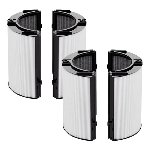 Leemone True HEPA+Carbon 2-pack, front view, dual-layer filtration for Dyson purifiers.