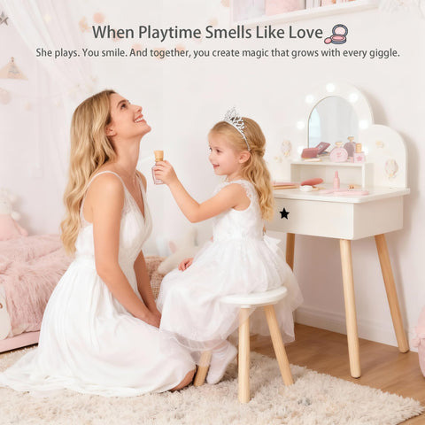 Leeshyah Kids Vanity Set is toddler-sized for independent dressing up