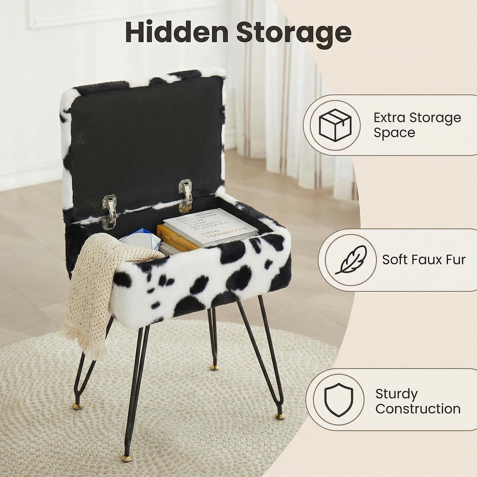 Leesingdo plush padded seat enhances comfort during makeup sessions