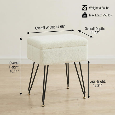Leesingdo vanity stool with adjustable-height legs fits various desks.