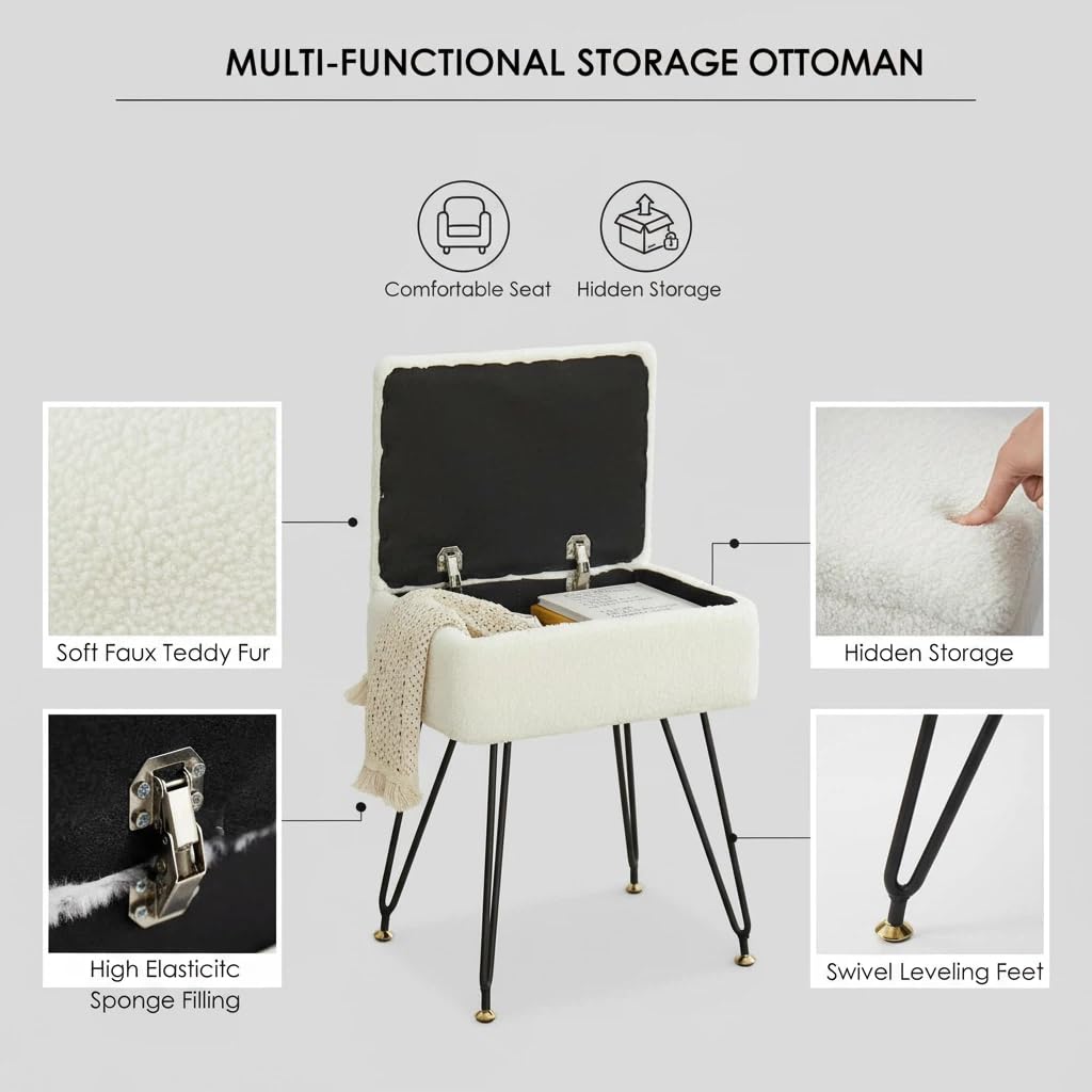 Leesingdo soft-padded seat enhances comfort during makeup sessions.