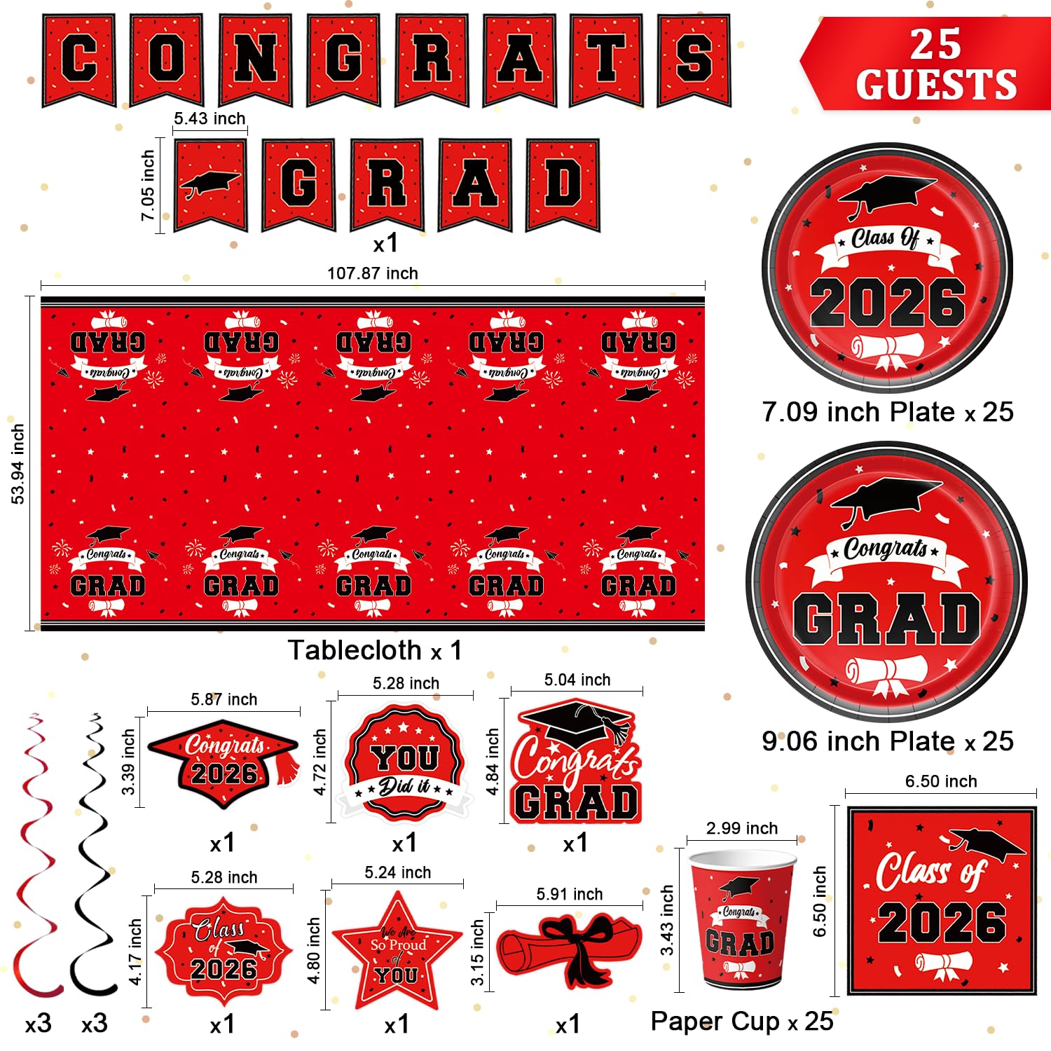Leetous graduation napkins 6.5-inch absorbent for spills and festive table styling.