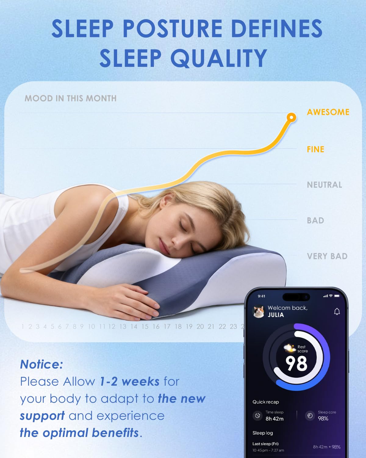 CertiPUR-US and OEKO-TEX certified Leewjed pillow for safety