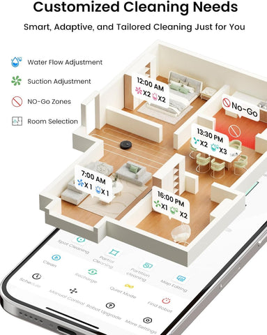 Lefant M2 Plus app customization for room-specific schedules.