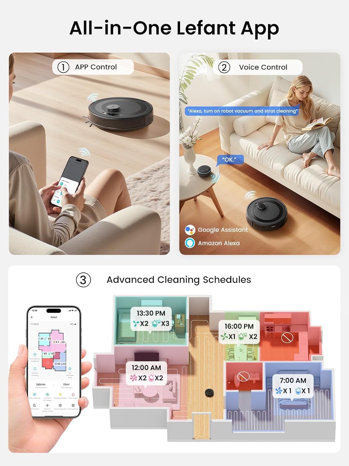Lefant M2 Plus voice and app control via Alexa and iWatch.