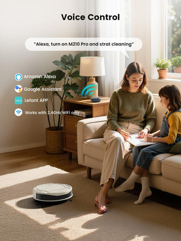 Lefant M210 Pro offers long runtime for extended room cleaning.