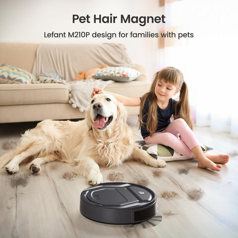 Lefant M210 Pro pet-hair-suction removes pet hair from hard floors efficiently.