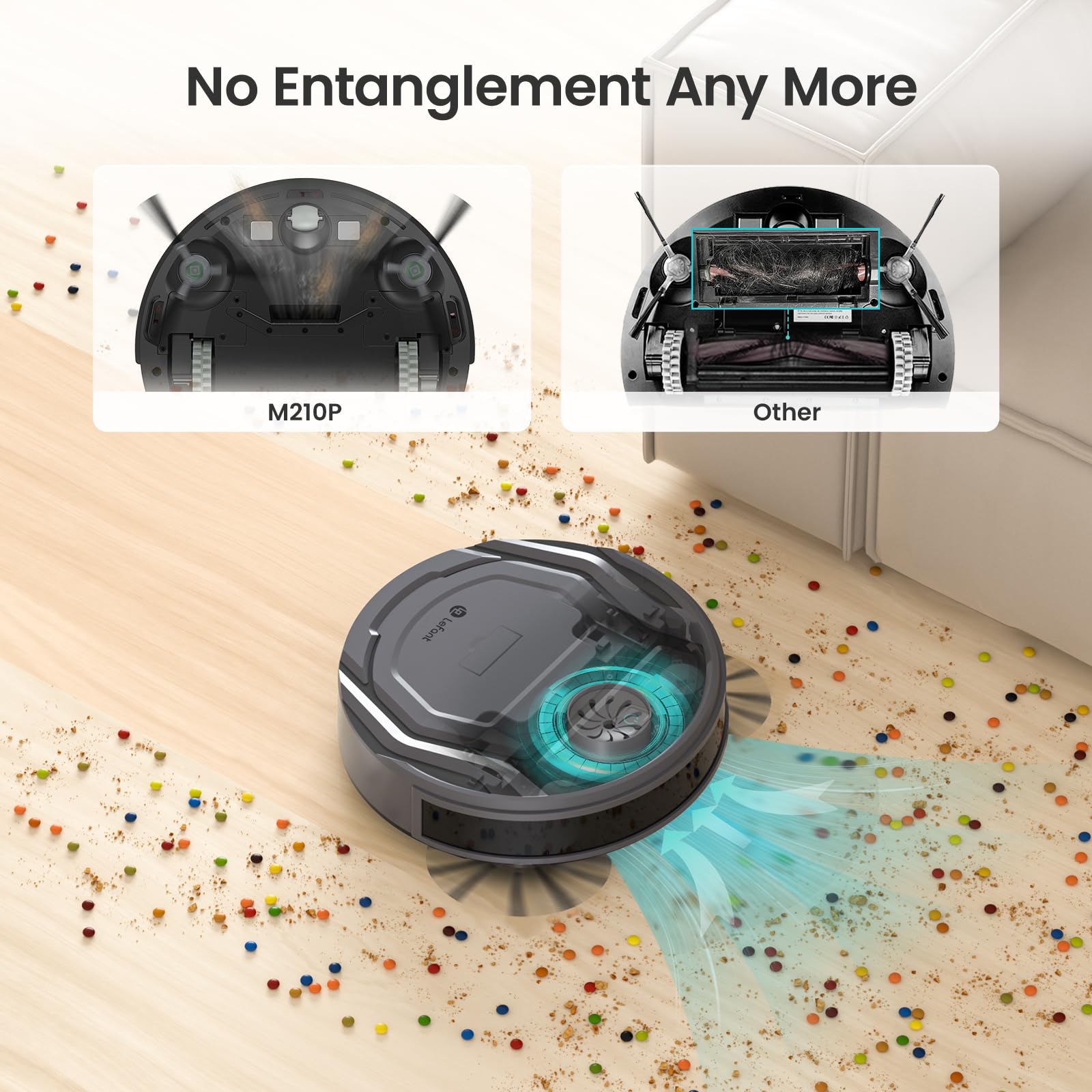 Lefant M210P quiet operation for night-time cleaning.
