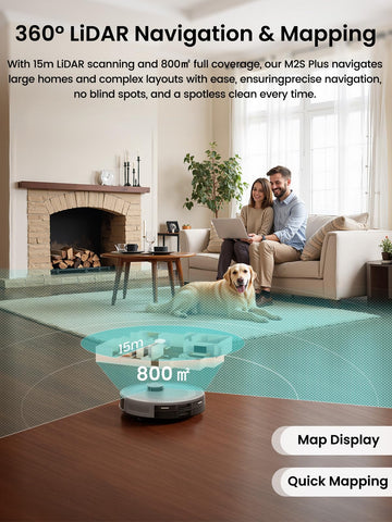 3-in-1 cleaning: sweeping, vacuuming, and mopping.