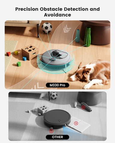 Lefant M330 Pro carpet detection with auto boost cleaning.