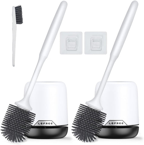 Lefree 2-pack silicone toilet brush base facilitates quick storage