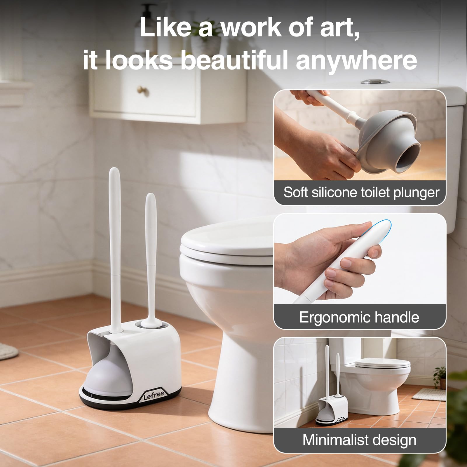 Lefree ergonomic handle with rotating screw for stable cleaning.