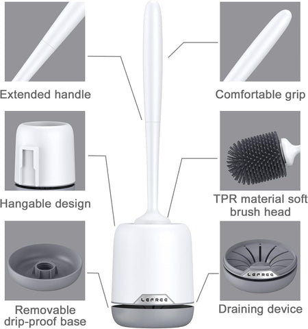 Lefree ergonomic handle offers comfortable grip during scrubbing.