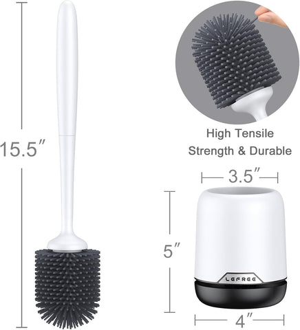Lefree floor-standing toilet brush for stable bathroom storage