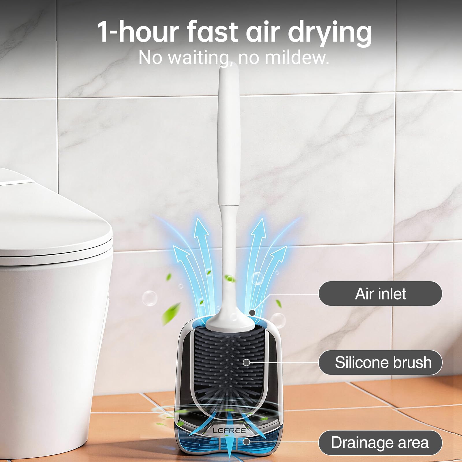 Lefree freestanding toilet brush holder on the floor