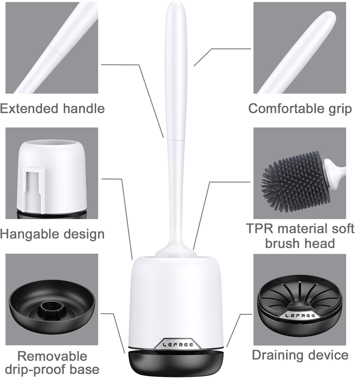Silicone rubber head reaches stubborn corners for precise sanitation
