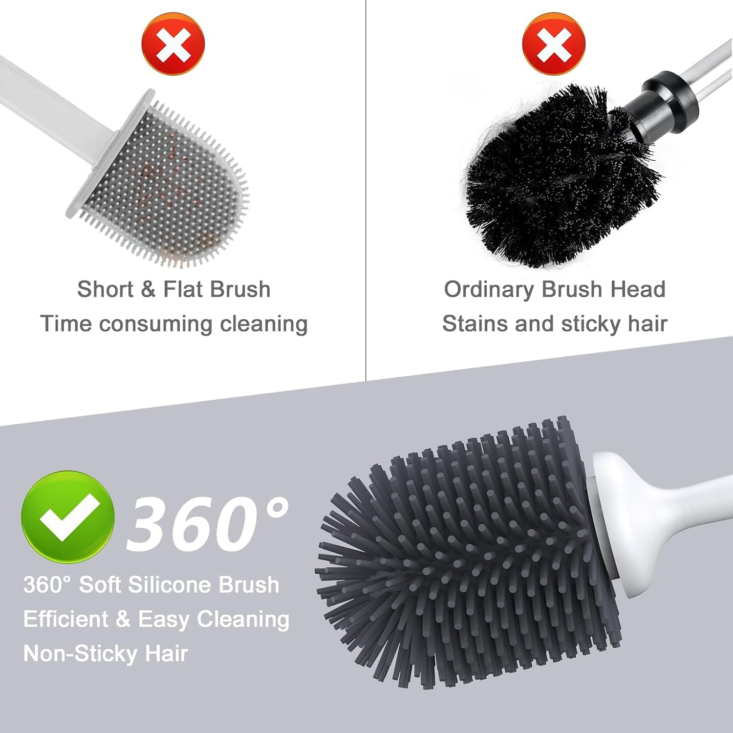 Soft TPR bristles sweep grooves for thorough cleaning