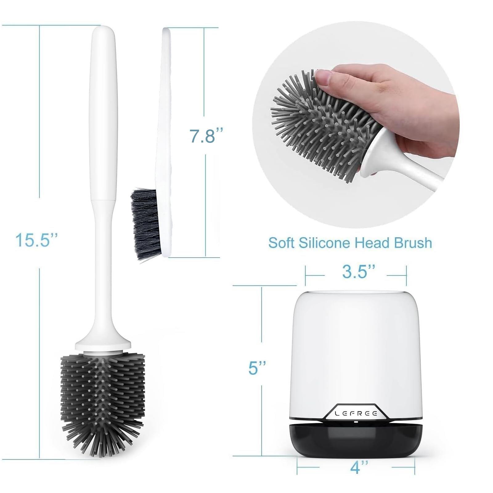Lefree stable compact brush holder fits small bathrooms