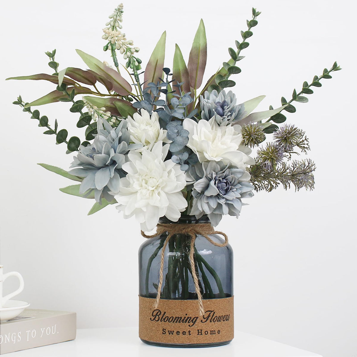Leftover faux flowers in a vase add lasting color to your living space.