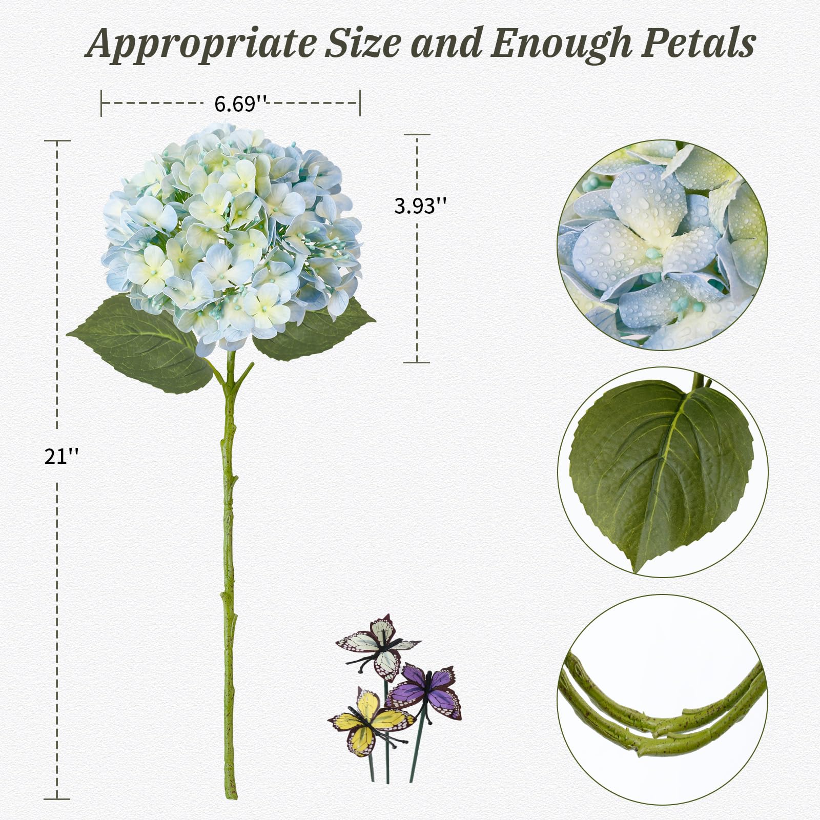 Leftover hydrangea shows 3D-printed detail for realistic texture.