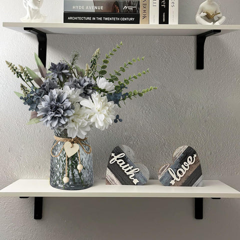 Leftover wooden flower holder complements natural wood accents in decor