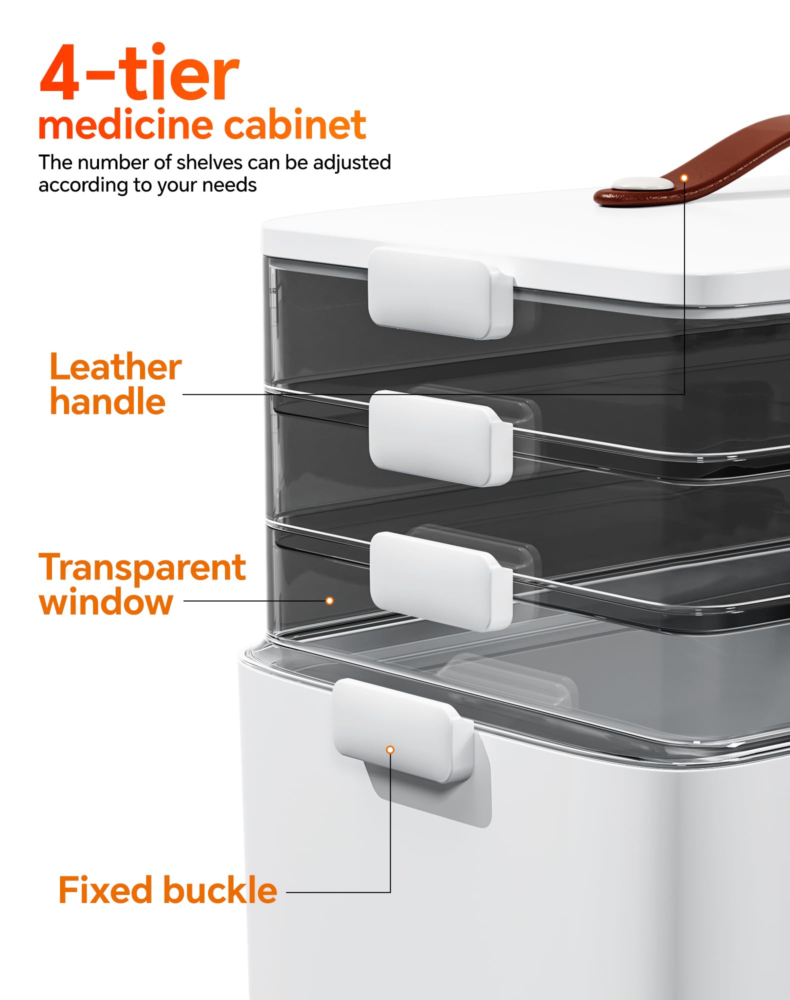 LEGUO leather handle first aid kit features a durable carry strap for easy transport
