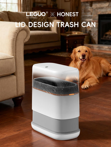 LEGUO press-top lid design opens smoothly for quick disposal