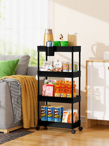 LEHOM Bathroom organizer on wheels saves space.