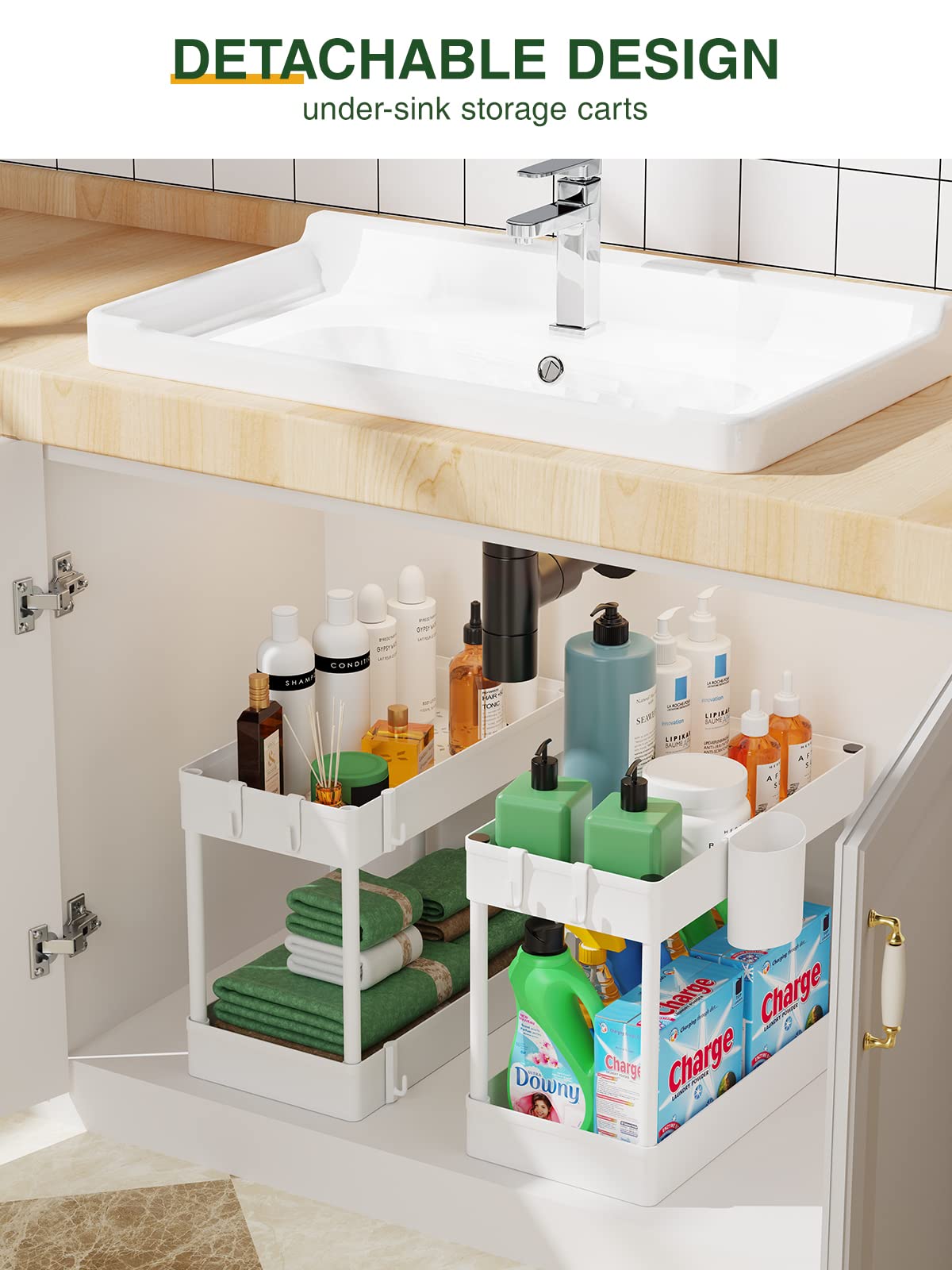 LEHOM sturdy metal tubes and guardrails keep items secure during transport.