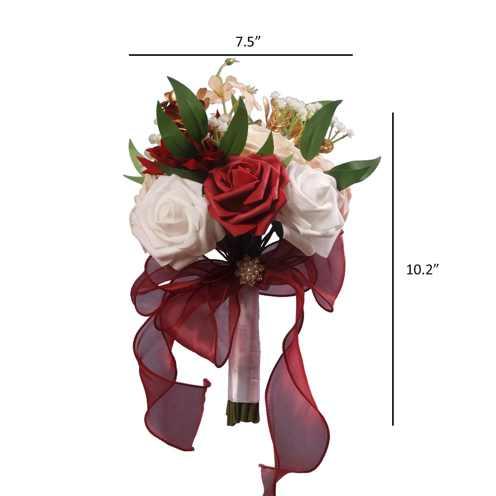 LEIFENY silk-ribbon bouquet with lifelike fabric roses for lasting memories