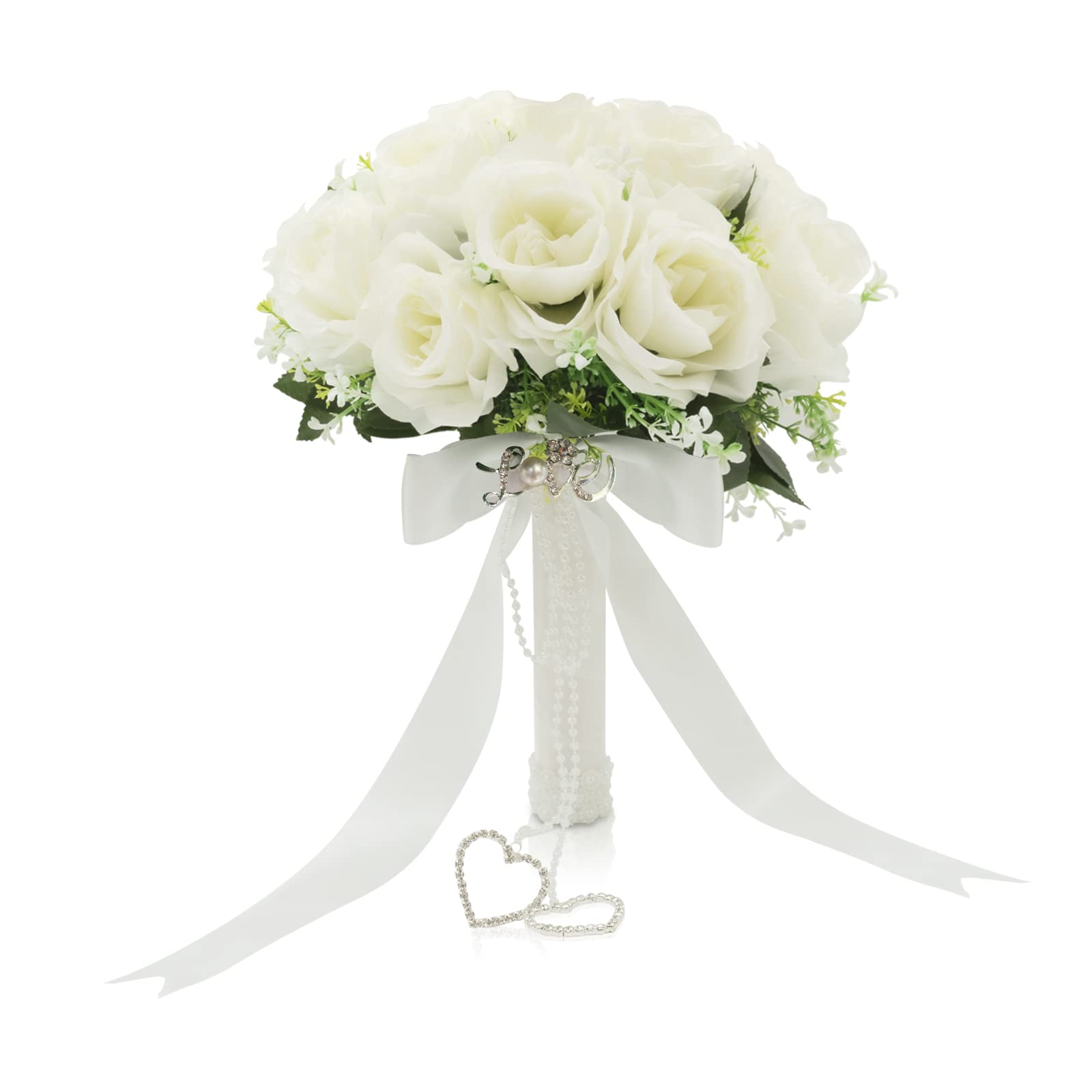 LEIFENY wedding bouquet bride ivory rose close-up for timeless photos