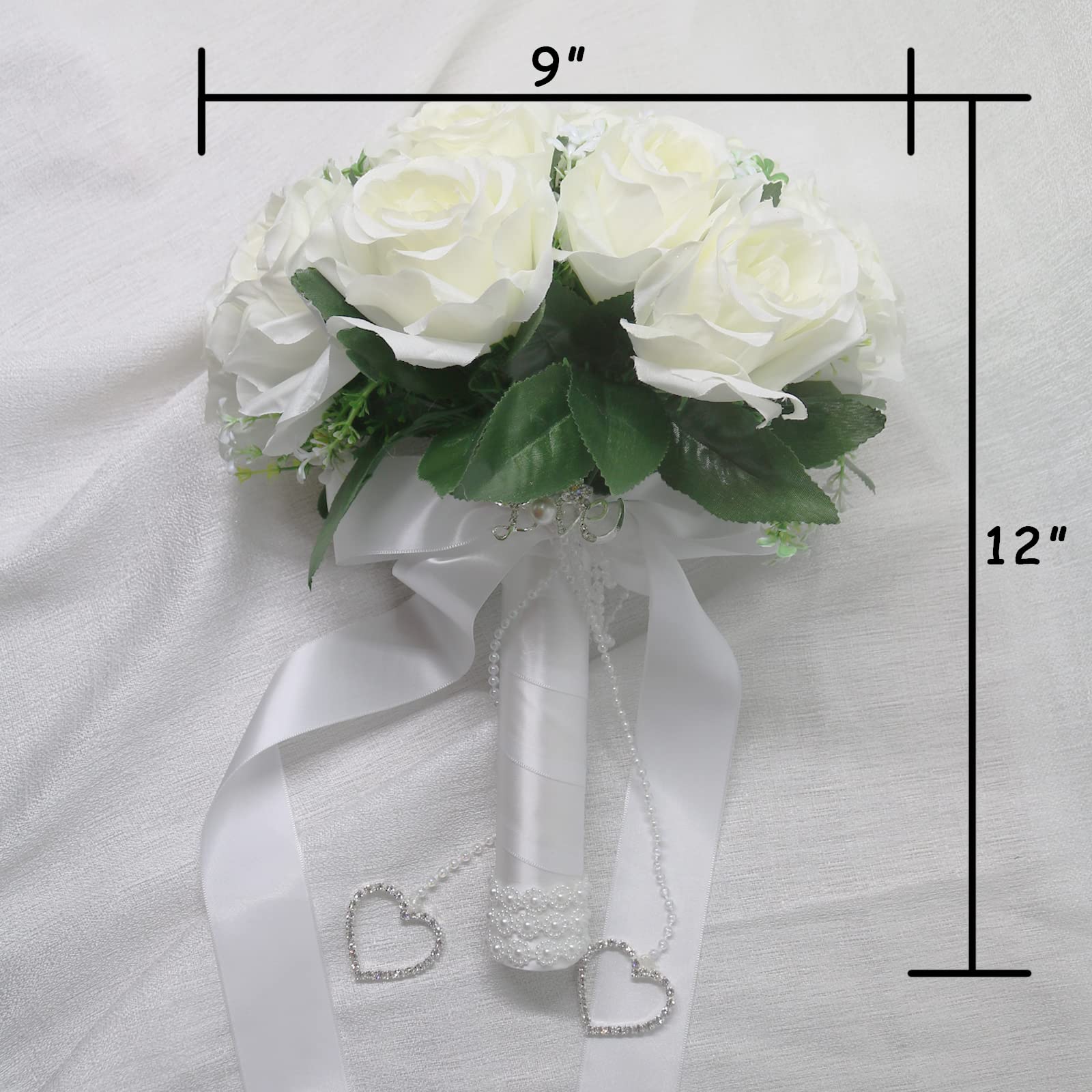 LEIFENY bridesmaid ivory rose bouquet shows coordinated bridal party look