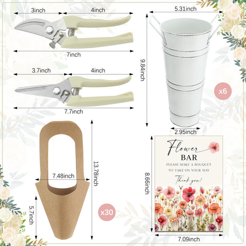 LEIFIDE Flower Bar Buckets Iron Buckets provide sturdy centerpiece displays