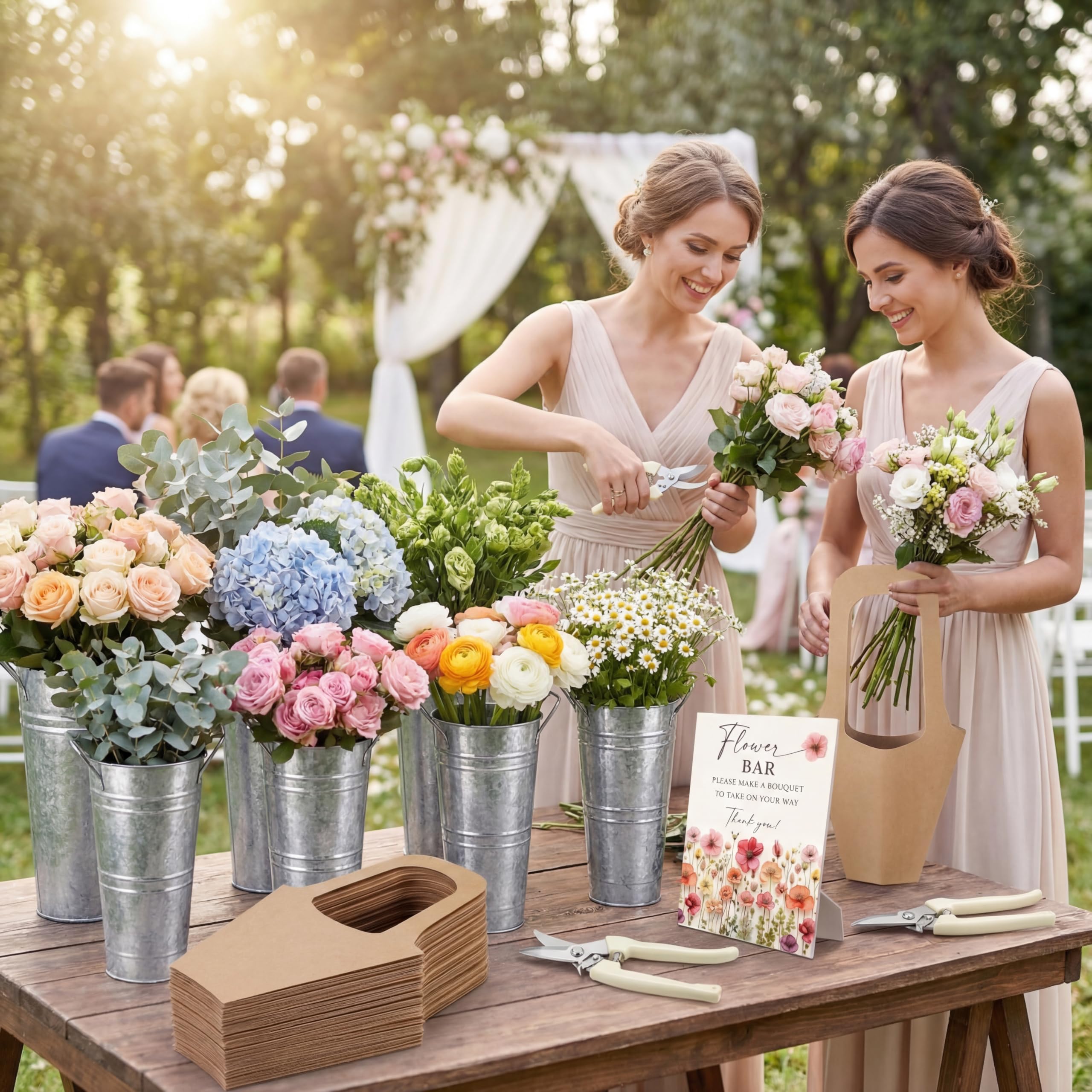LEIFIDE Flower Bar Buckets Kit event setup idea for celebrations