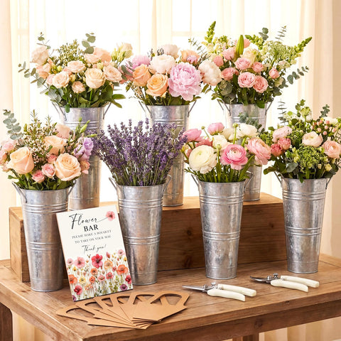LEIFIDE Flower Bar Buckets Kit straight-head stainless steel shears for sturdy stems