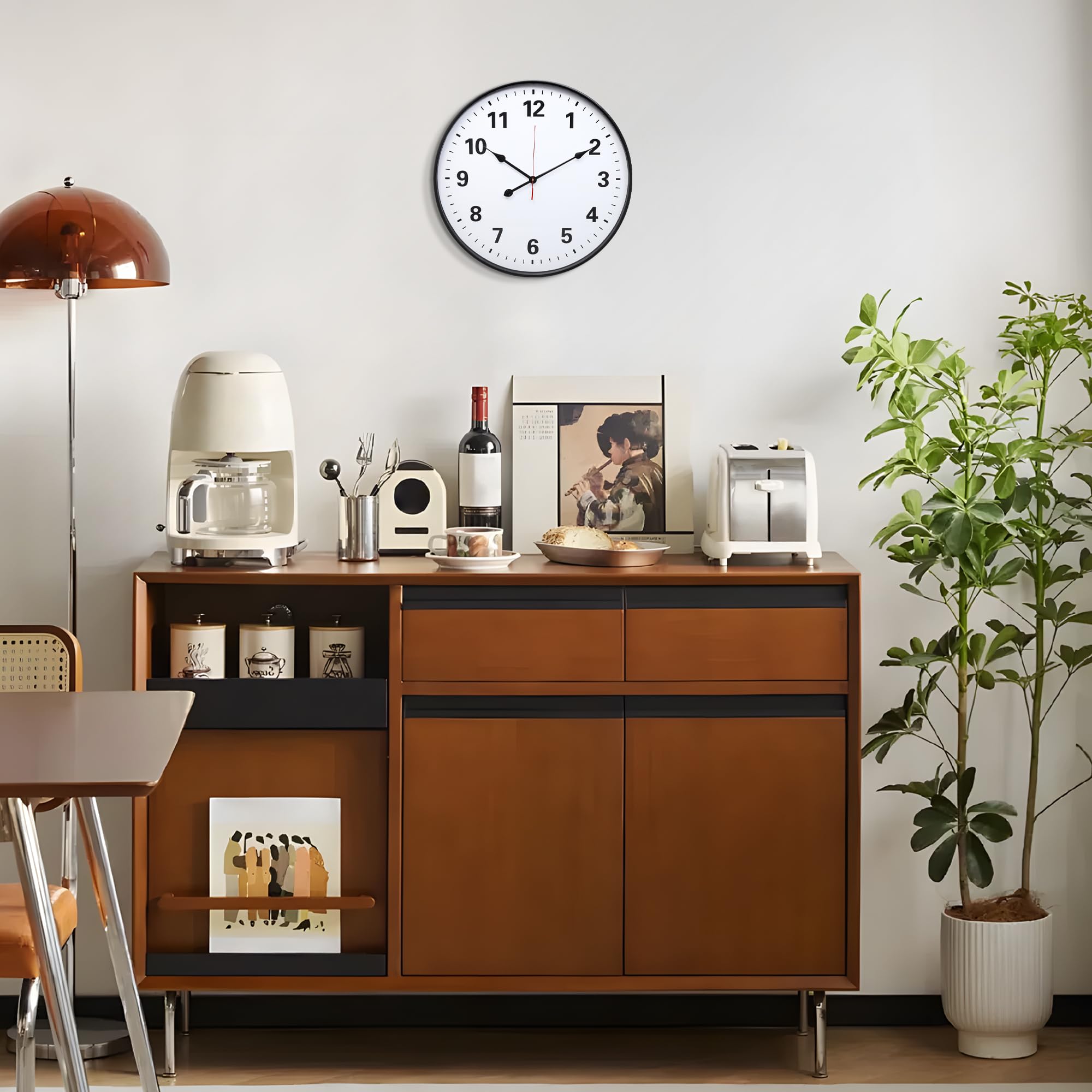 LEIKE easy-hang clock with wide back slot simplifies installation.