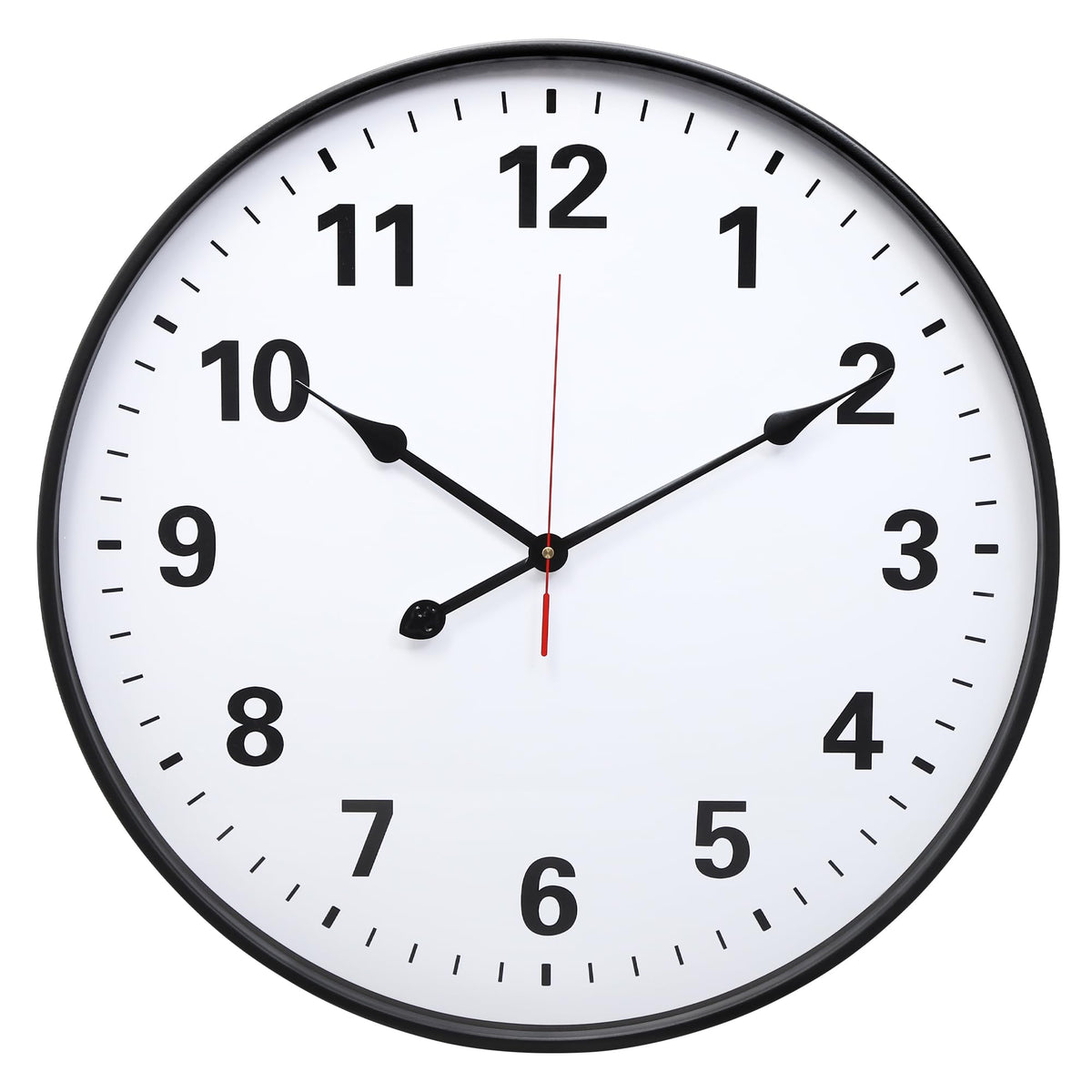LEIKE metal wall clock with black frame for a bold kitchen centerpiece.