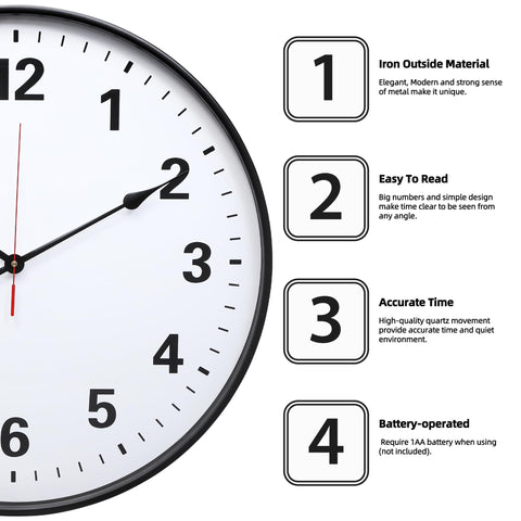 LEIKE silent sweep clock with anti-tick movement for peaceful bedrooms.