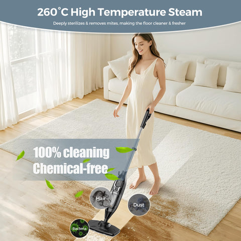 Leiksen steam mop 23 ft cord extends reach to far corners
