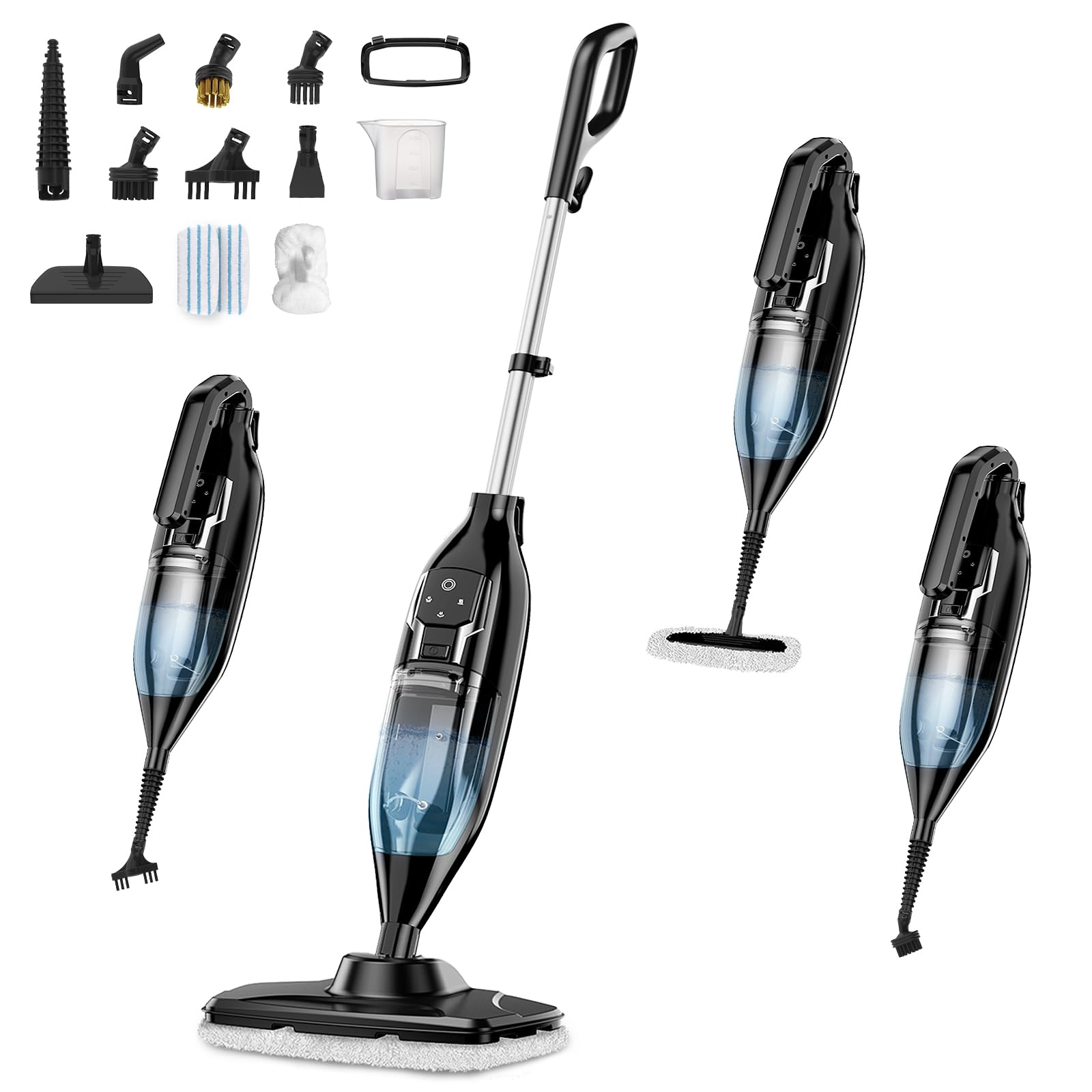 Leiksen steam mop front view showing compact all in one design