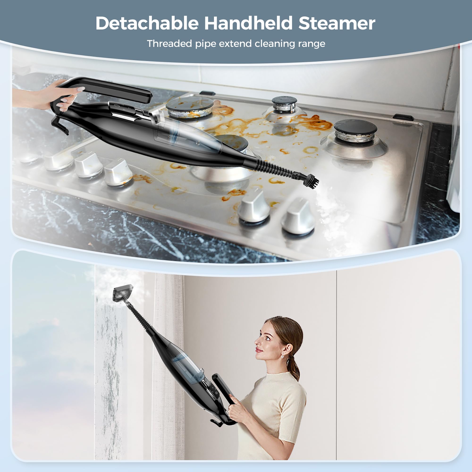 Leiksen steam mop two steam modes adapt to surfaces and stains