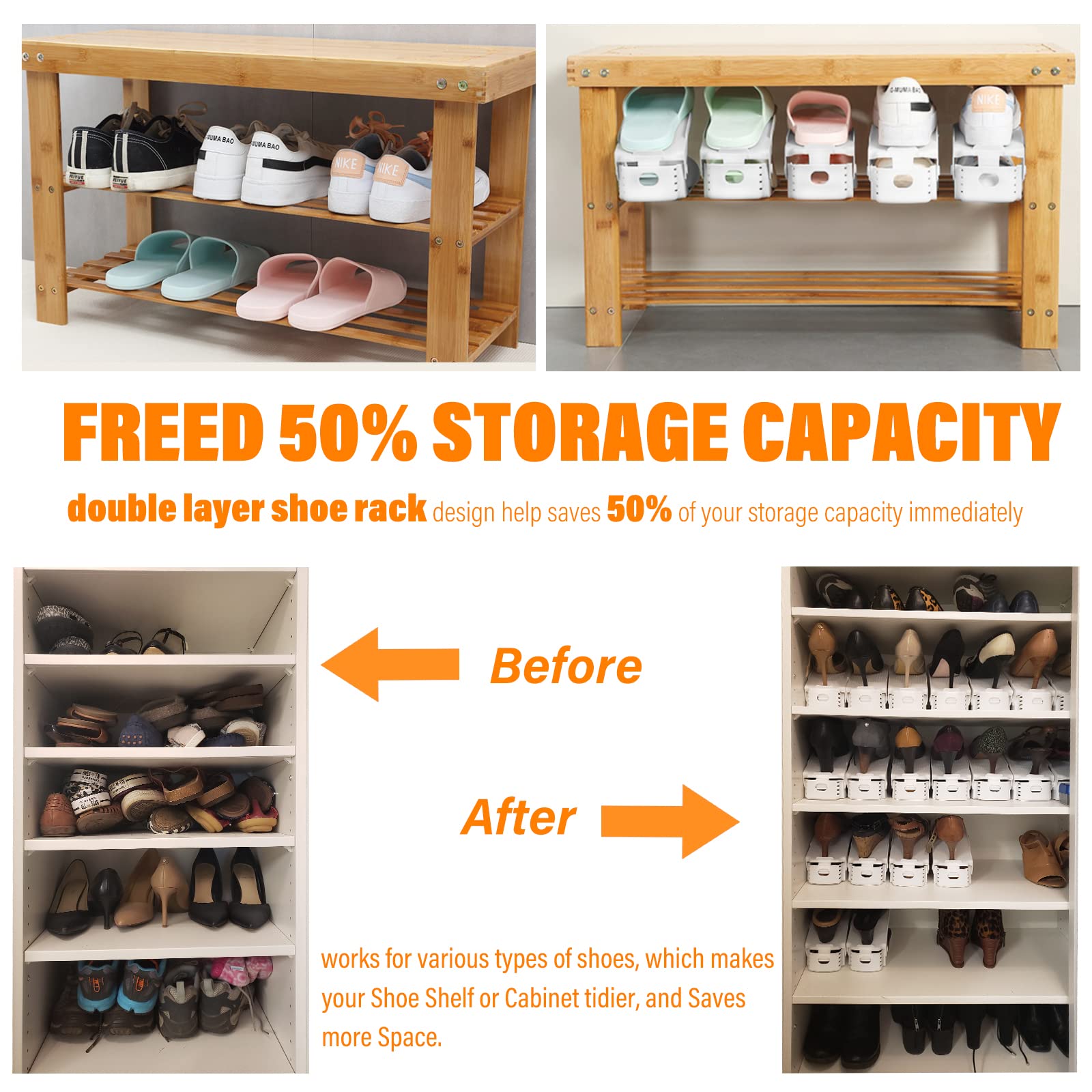 LEIMO KPARTS double layer structure highlights doubled storage capacity in tidy arrangement